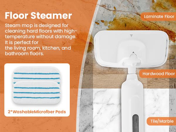Steam Mop for Floor Cleaning, 2 Washable Pad, Lightweight Floor Steamer Cleaner for Hardwood/Tile/Laminate Floors Carpet Steam Mop for Floor Cleaning, 2 Washable Pad, Lightweight Floor Steamer Cleaner for Hardwood/Tile/Laminate Floors Carpet