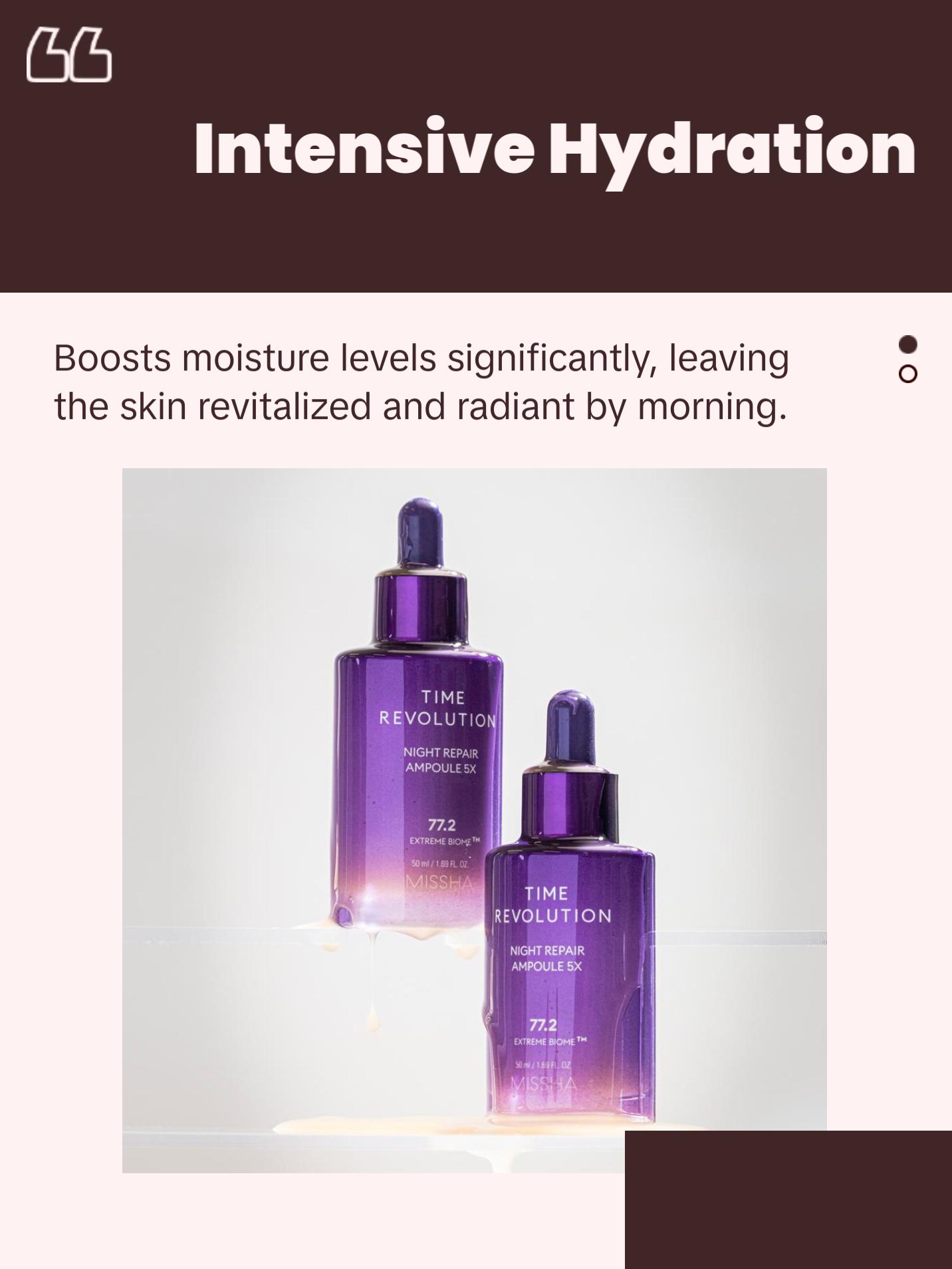 [MISSHA Official] Time Revolution Night Repair Ampoule 5X - Overnight Anti-Aging Probiotic Serum