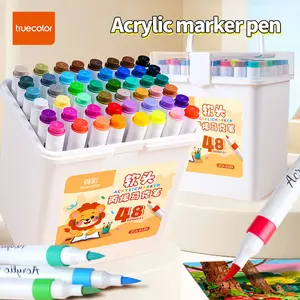 Truecolor Soft Tip Acrylic Paint Marker Set, Coloring Marker Collection with Bucket, Perfect Gifts for Students outdoorfun