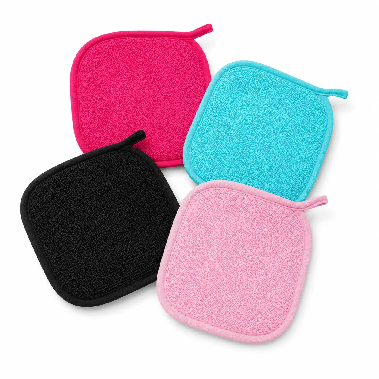 4-Pack Reusable Microfiber Makeup Remover Pads – Soft Dual-Sided Facial Cleansing Cloths for Removing Makeup, Dirt & Oil, Washable Face Cleansing Pads in Pink, Aqua, Black & Light Pink