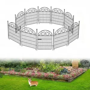 36" Tall Garden Dog Fence with Gate – 10-Panel Metal Fence, 22.5ft Outdoor Yard & Garden Border