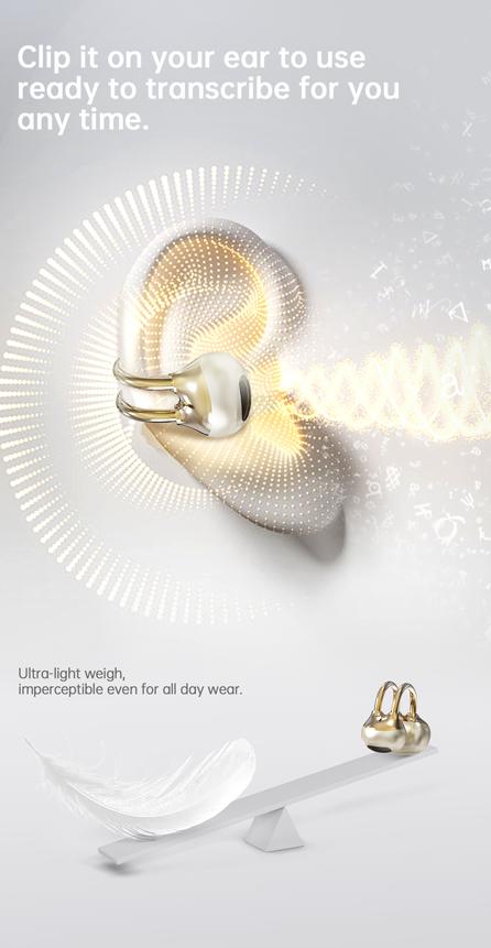 SoundAI FairyClip A3 Wireless Earbuds Hi-Fi Sound Bluetooth 4.0 30-Hour Battery Leak-Proof Privacy Perfect Gift for Him/Her