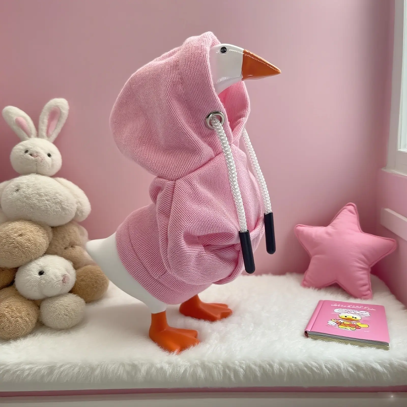 Goose Costume Set with Hooded Sweater, Cute Hoodie and Feet, Soft Filled Animal, Perfect for Theme Parties and Daily Wear, Clothes, Everyday, Costume Outfit