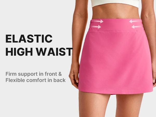 G4Free A Line Golf Skirts for Women Elastic High Waisted Tennis Skorts Soft Casual Athletic Inner Shorts with 4 Pockets