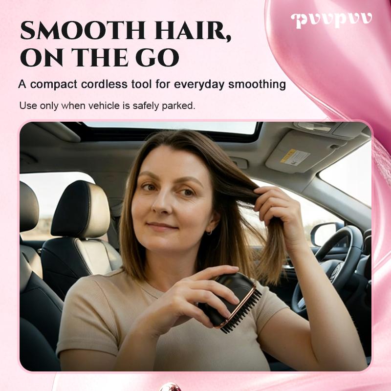 Wireless Mini Portable Hair Straightener, Portable Heated Comb, a must-have for outings. It fits easily in a small bag or car, keeping your hair smooth and manageable. Wireless Mini Portable Hair Straightener, Portable Heated Comb, a must-have for outings. It fits easily in a small bag or car, keeping your hair smooth and manageable.