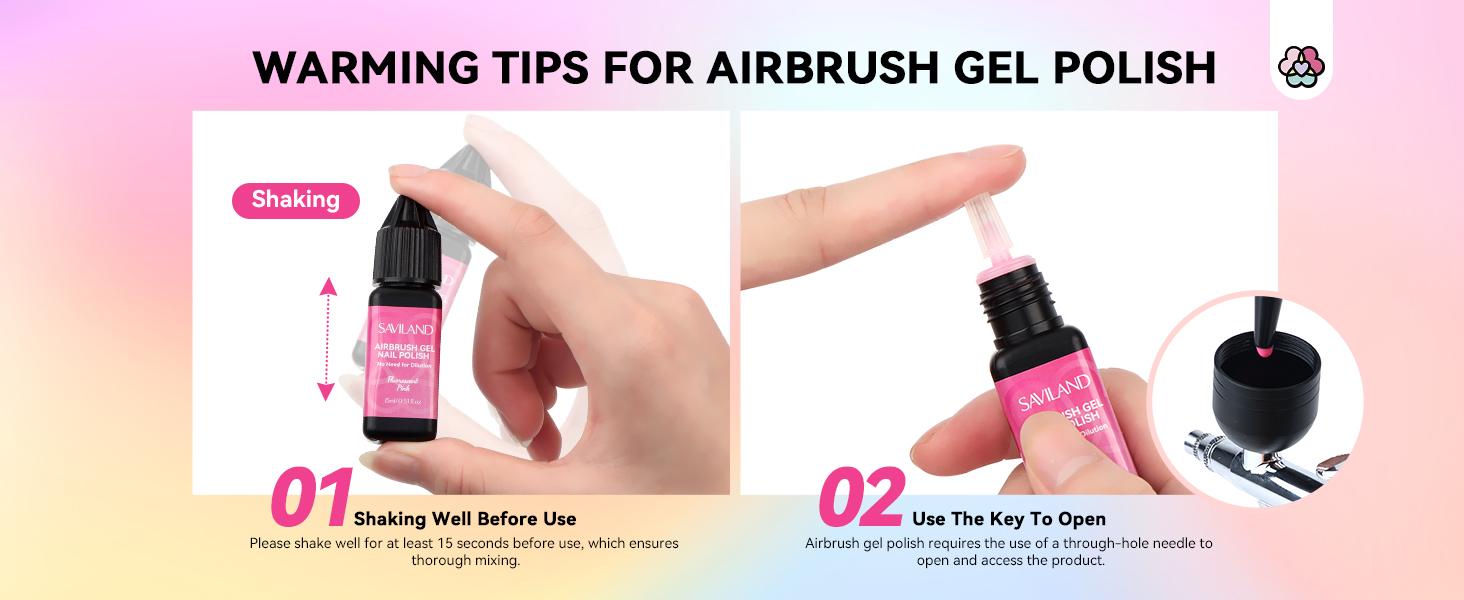 SAVILAND Airbrush Gel Nail Polish Set: 12 Vibrant Neon Colors No Dilution Needed Perfect for French Manicures DIY Nail Art Parties Gifting