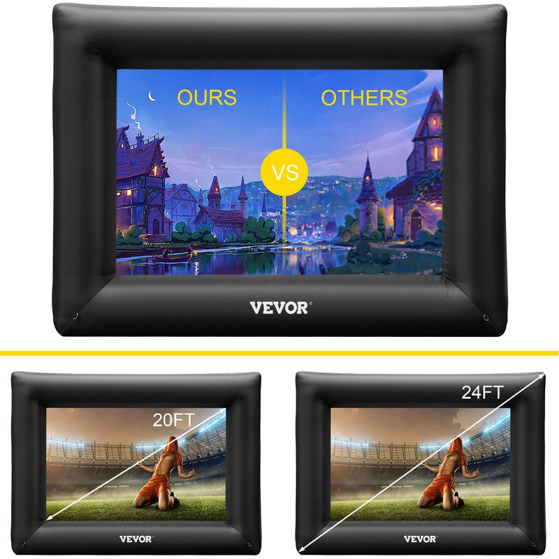 VEVOR Inflatable Movie Screen, Various specifications, Inflatable Projector Screen for outside with Air Blower Inflatable Screen,  Oxford Fabric Material Blow Up Screen for Outdoor Movie Supports Front/Rear Projection