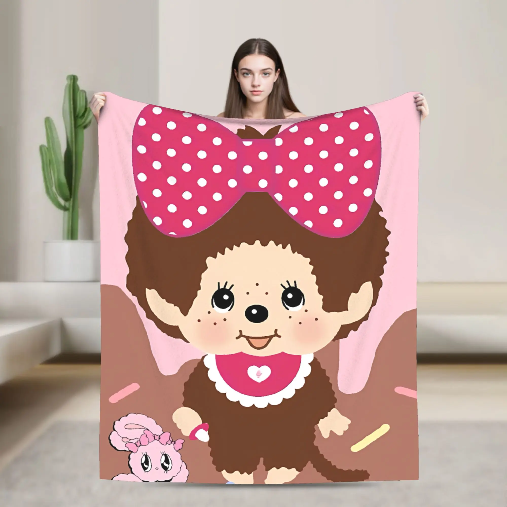 Aura Blankets Warm BlanketGirls Boys Decorative Cute Monchichis Throw Blanket  Flannel Bedspread For Outdoor Fluffy Sofa Bed Cover Superb Christmas blanket gift