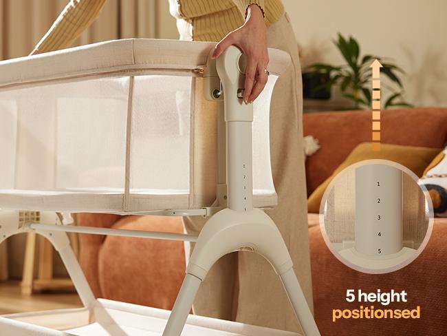 HARPPA Baby Bassinet 3-in-1 Rocking Cuddly Sway & Bedside storage Sleeper with Mattress Cover No Sheet for Cozy Nights Unisex Design Portable Sleeping Cot toddler bed