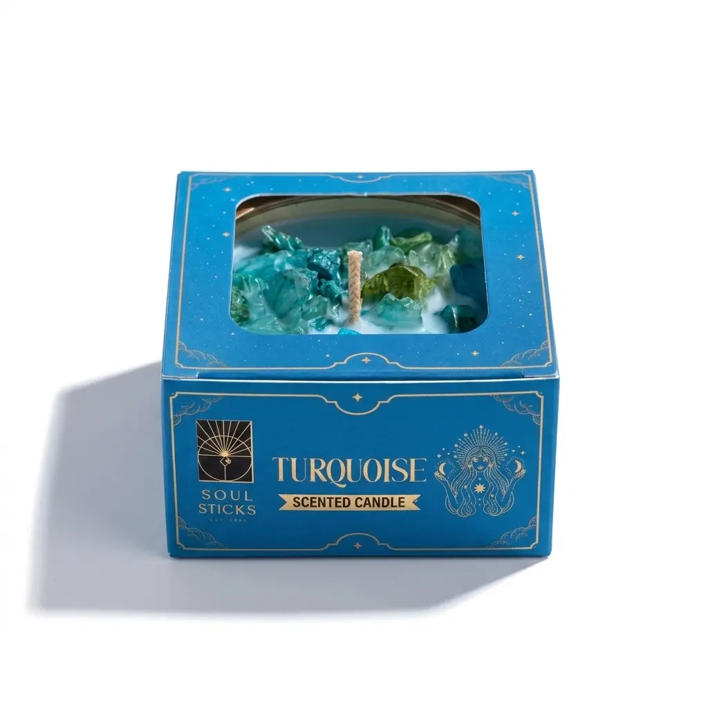 Crystal Smudge Candle Turquoise