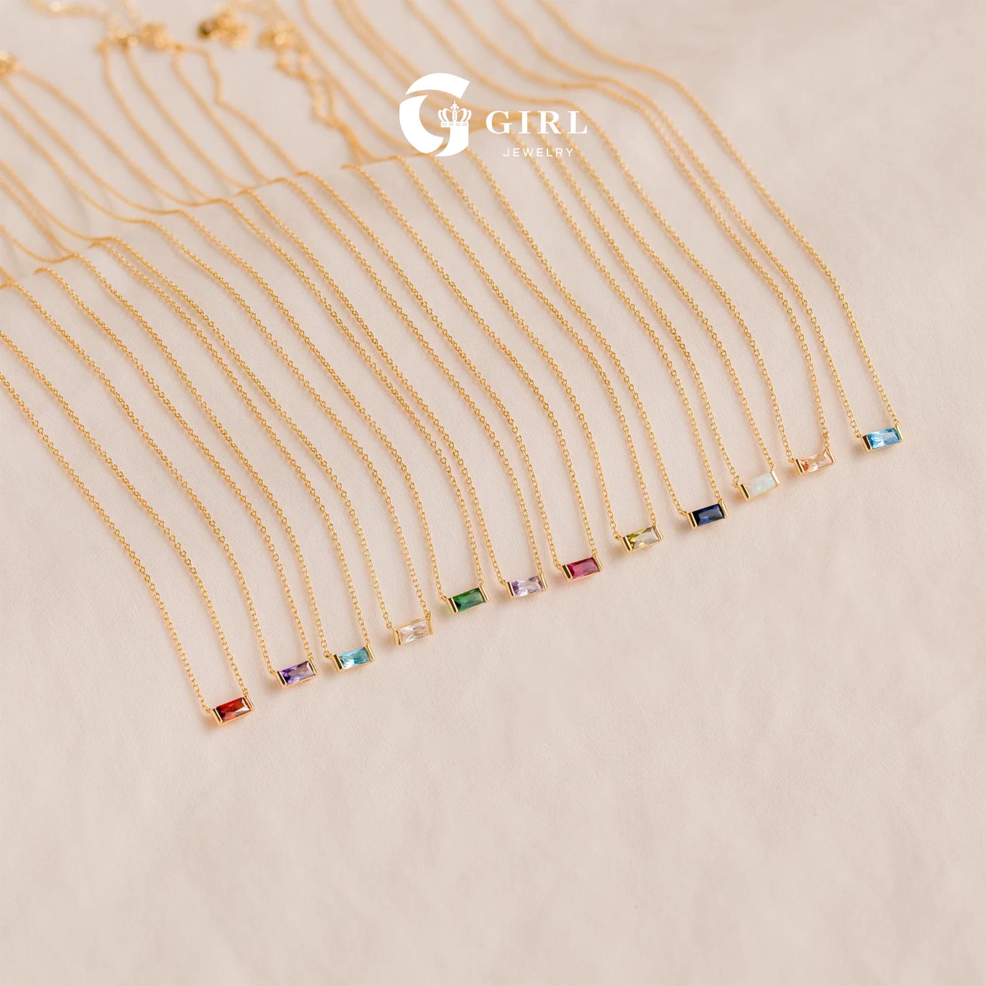 GGIRL Birthstone Necklace Minimalist - Dainty Baguette Charm 18K Gold Plated Necklace Gemstone Jewelry - Fashion Jewelry Gift for Holiday Haul Christmas Birthdays Anniversaries Personalized Gift for Her GGIRL Birthstone Necklace Minimalist - Dainty Baguette Charm 18K Gold Plated Necklace Gemstone Jewelry - Fashion Jewelry Gift for Holiday Haul Christmas Birthdays Anniversaries Personalized Gift for Her