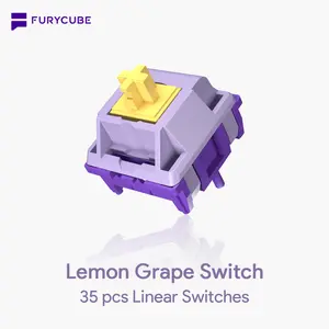 FURYCUBE HMX Lemon Grape Switches Hot-swappable 5-Pin Linear Switches 35 pcs,  Customized Switch Creamy Sound, for Mechanical/Magnetic Keyboard, Keyboard Accessory custom