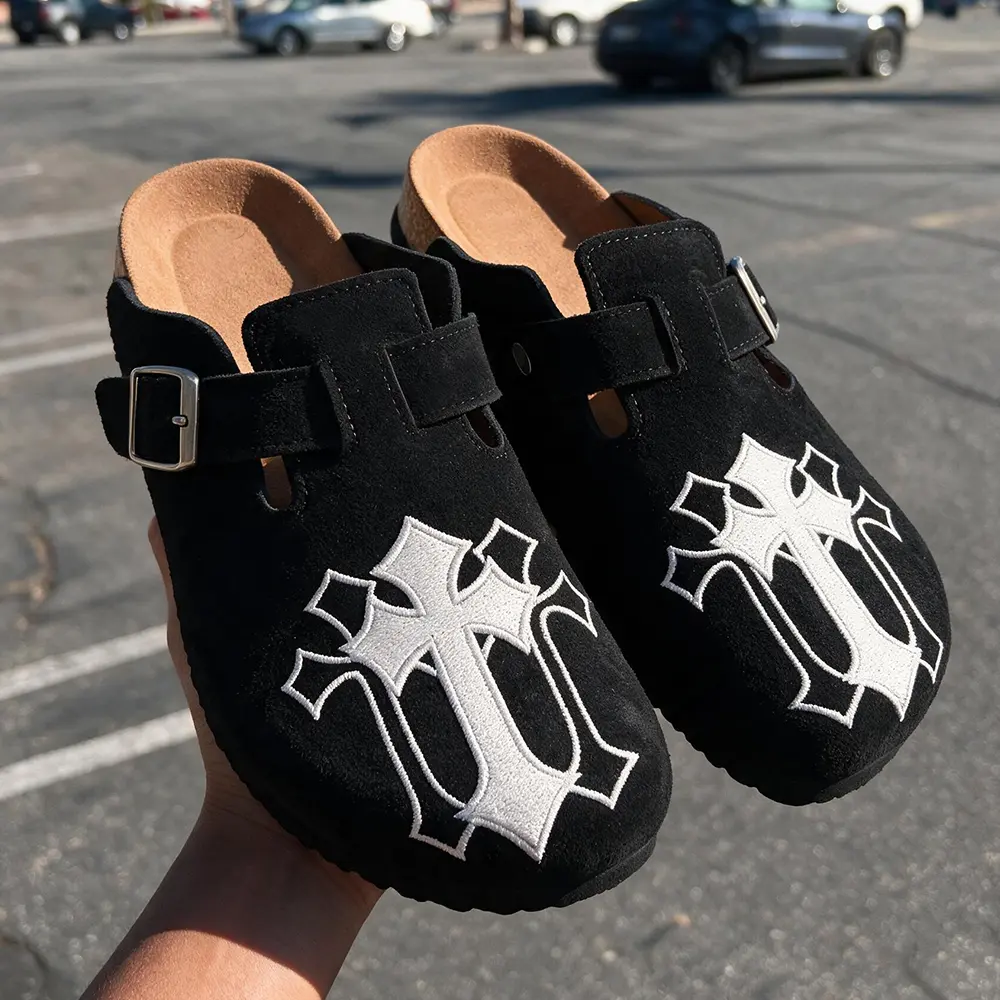 Men's Cross Wooden Flip-Flop Shoes