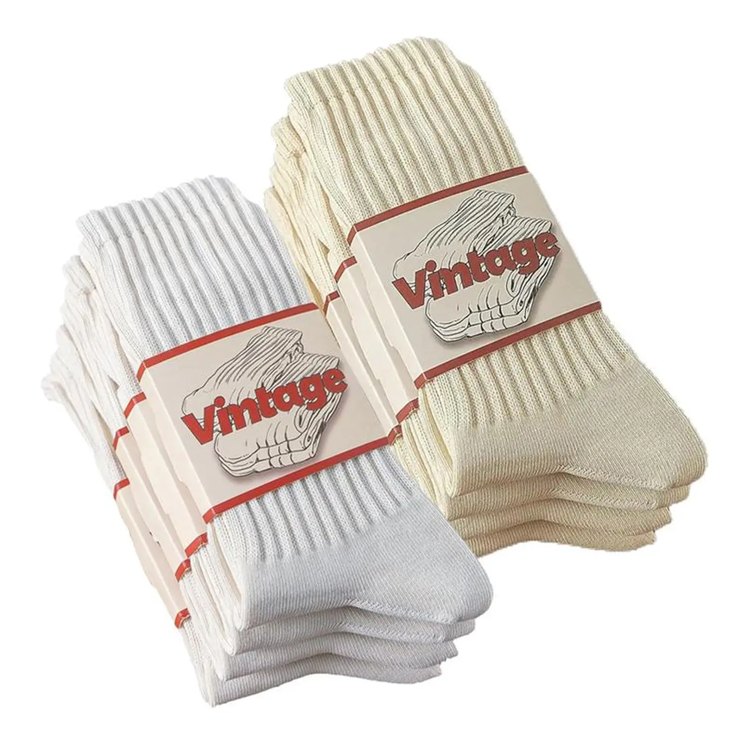 Unisex 4-Pair Ribbed Crew Socks - 98% Cotton, Soft, Breathable Mid-Calf Sports Socks for Men's Women's Fall Winter Casual Wear