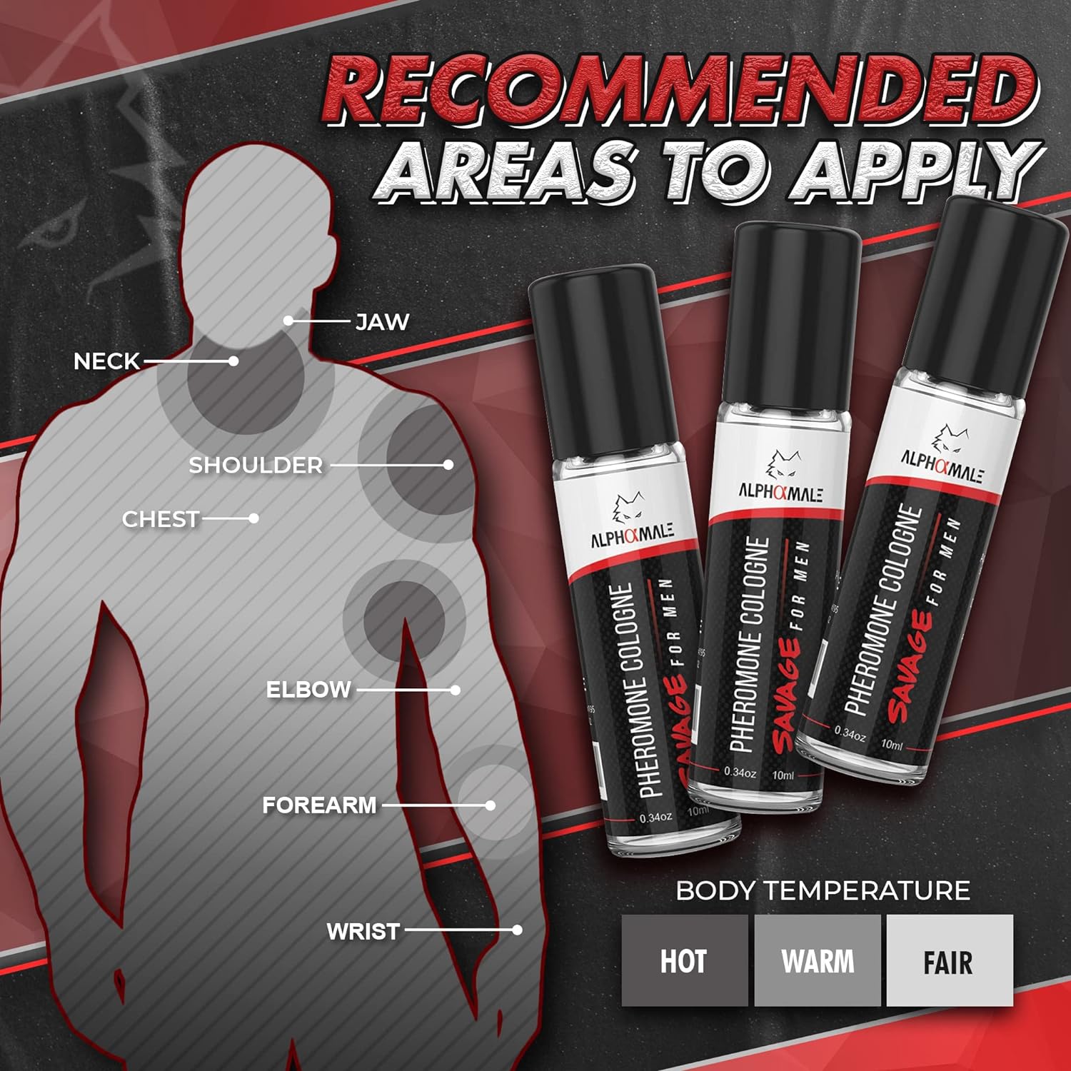 Pheromone Cologne for Men - Savage Scent - Bold, Sultry Men's Cologne Infused with Pheromones for Attraction - Potent, Long-Lasting Formula to Attract Women - 0.34oz (10mL)