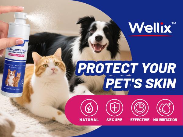 Wellix Hot Spot Spray for Dogs & Cats – Plant-Based Formula Itch & Skin Relief, 80ml#SummerVibes #petslovers,#backtoschool