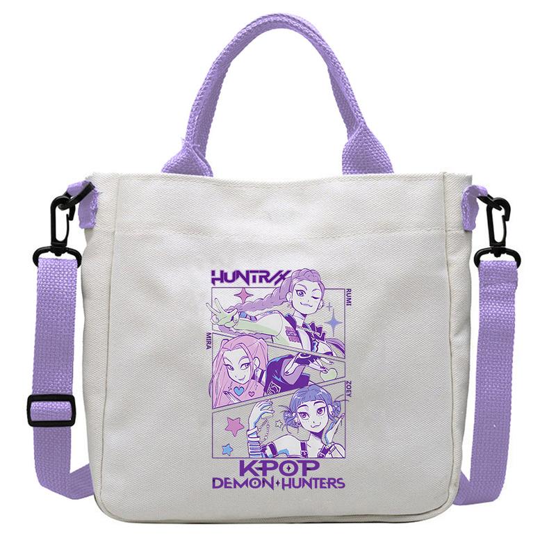 K-Pop Demon Hunter Shoulder Bag – Cute Cartoon Rumi, Mira & Zoey Print Crossbody Tote, Large Capacity Gift Bag
