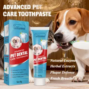 Pet toothpaste - Fresh breath, Eliminates bad breath, Removes tartar, Cleans dog and cat mouths. Edible toothpaste for deep cleaning, Freshens breath, Whitens teeth, Gentle oral care. Dog toothpaste, Helps keep pets' teeth clean, Daily care!