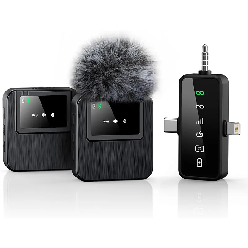 3-in-1 Portable Mini Lapel Microphone - Wireless, 328ft Long Range, 20h Long Battery, AI Noise Reduction for Smartphone, iPhone, Android, Camera, Audio Recording, Hands-Free Video Creation, Portable Gadgets, Hands-Free Recording