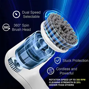 6 in 1 cordless handheld electric cleaning brush with 5 different brush working modes, USB rechargeable battery powered, comes with a detachable handheld cleaning brush, suitable for walls, floors, tiles, can handle grease and sticky stains