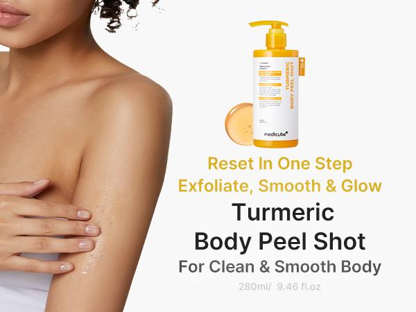 [medicube] Kojic Acid Turmeric Peel Shot Duo For Face & Body | Brightening Reset Gentle Exfoliating Serum with BHA, LHA & PHA for Dead Skin Cells, Blackheads & Excess Sebum | For Dull, Rough & Troubled Skin