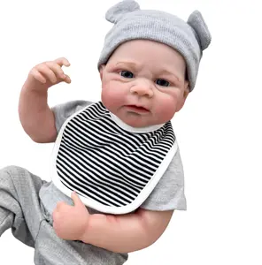 Cloth Body Realistic Reborn Baby Dolls 17 Inch Cute Lifelike Real Life Baby Dolls Newborn Vinyl Baby Dolls Girl with Soft Cloth Body Accessories for 3+ Years Old Kids Gifts