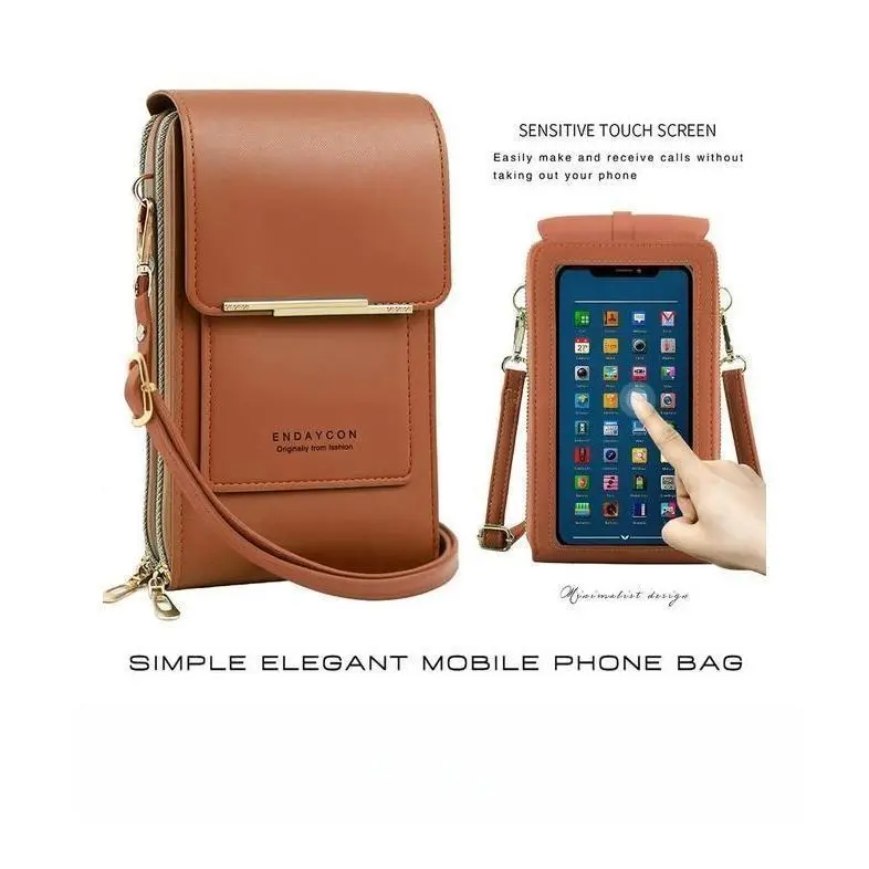 Women's 2026 Trendy Minimalist Elegant Touchscreen Crossbody Phone Wallet - Multi-Card Slots, Coin Pouch, Adjustable Strap, Waterproof, Everyday Party Gift Accessory for Shopping, Travel, Adjustable Crossbody Purses, Crossbody Shoulder Handbag