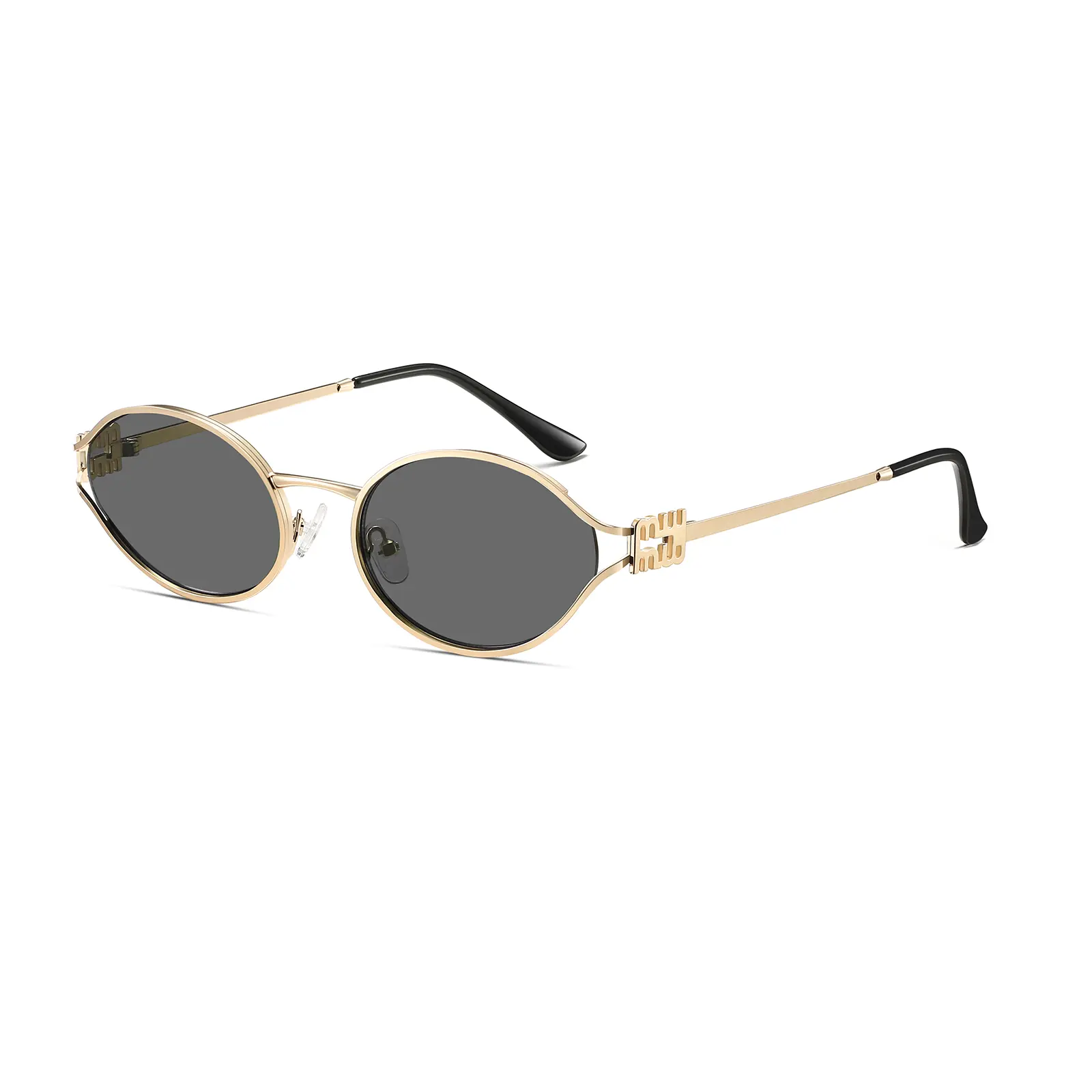 Kimorn Women's Retro 90s Small Oval Sunglasses - Full Rim Metal-Plastic Frame, UV Protection, Easy to Pair with Streetwear, Ideal for Driving & Travel, Compact Female Fashion Accessory