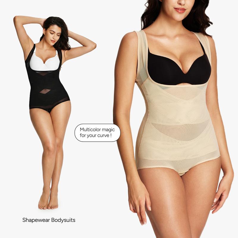 [MAX] Nebility Women's Mesh Breathable Shapewear - Basic Faja, Sleeveless High Waist Compression, Minimalist Comfort Body Shaping Underwear Firm Tummy Control Airslim Bodysuit