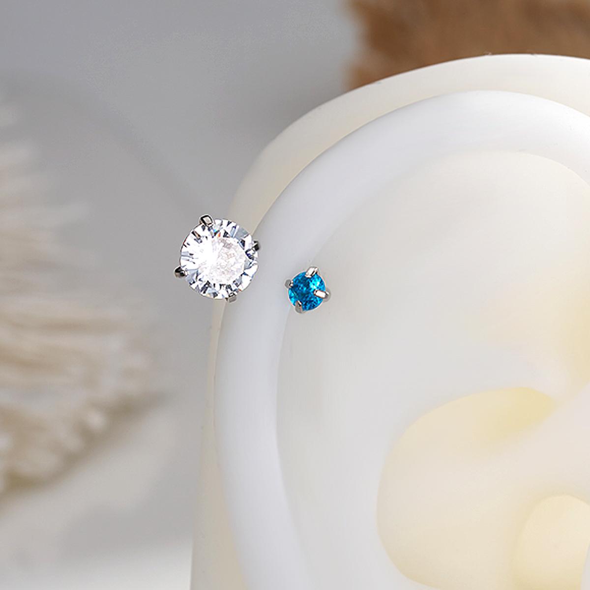 Oufer 16G Horseshoe Internally Threadless AAA+ Garde CZ Revisable Nostril Nose Cartilage Helix Lobe Piercing Ring Inner Diameter 7mm 8mm 9mm