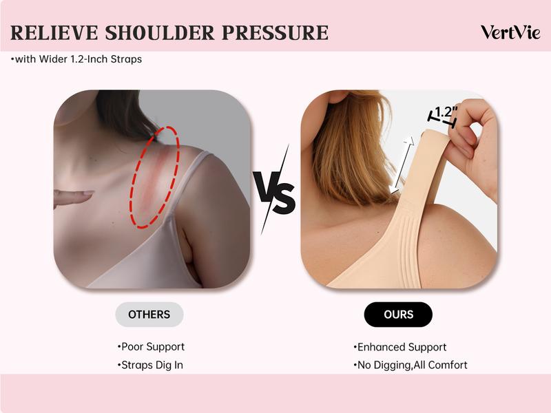 Vertvie｜GRACE Classic T-Shirt Bra, Jelly Bras, Wireless Full Coverage for All Day Comfort