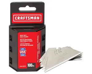 CRAFTSMAN Utility Knife Blades, 100 Pack, for Drywall, Leather, Rubber and More (CMHT11921A)