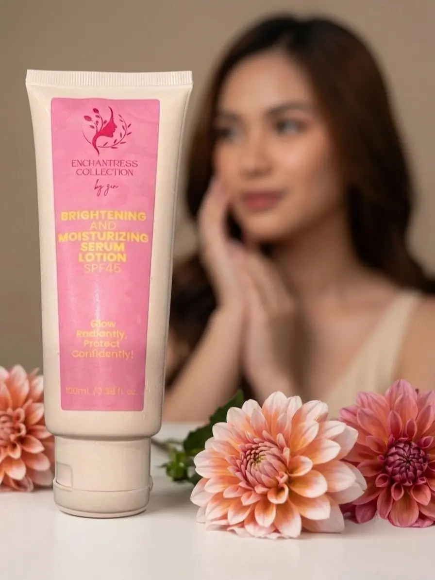 Enchantress Brightening Body Serum Lotion - SPF45, Hydrating Body Moisturizer, Radiance Boost