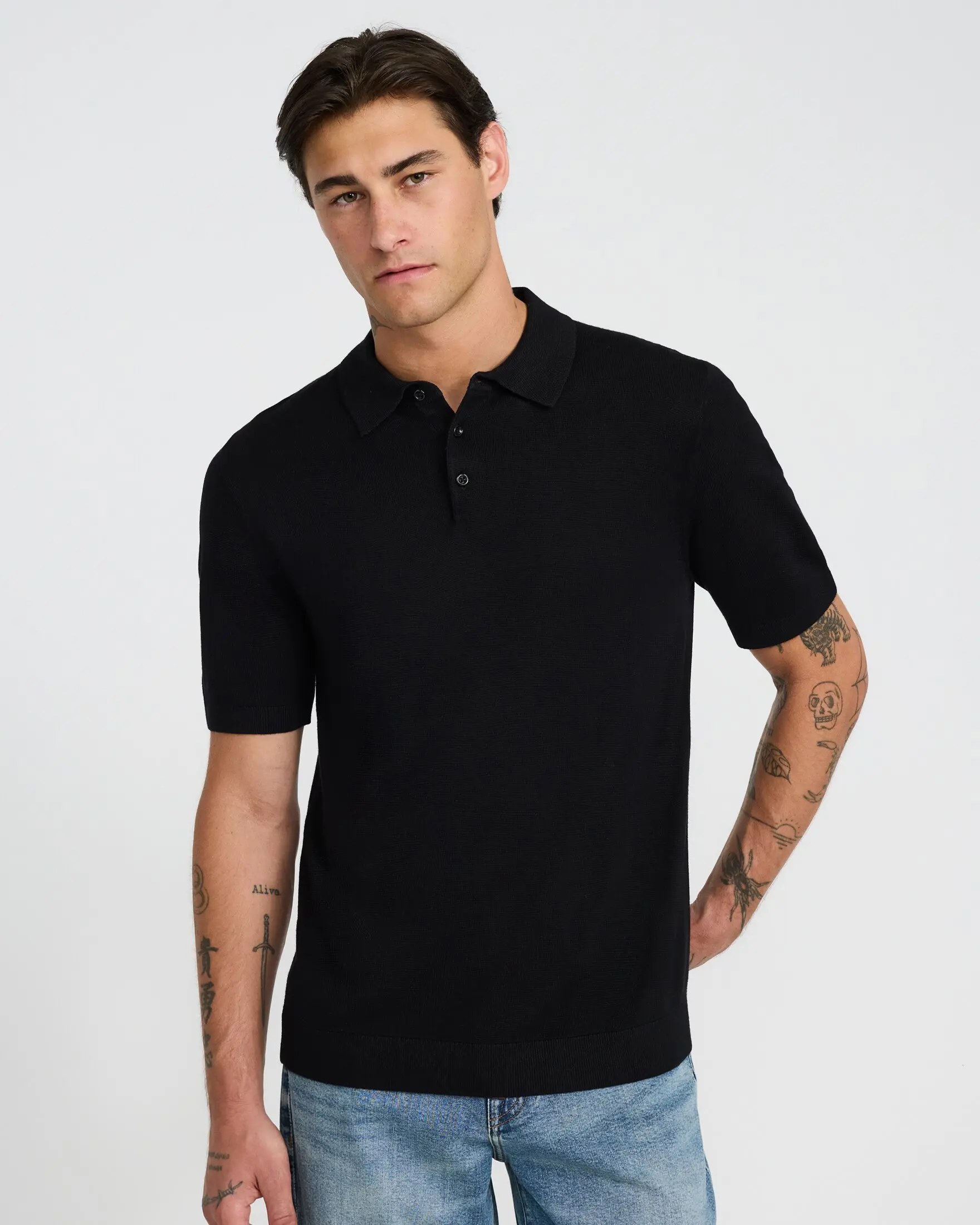 Express Jersey Short Sleeve Sweater Polo, Linen, Rayon