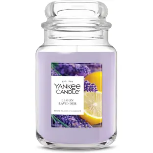 Yankee Candle Lemon Lavender, Scented Candle, 22oz Large Jar with up to 150 Hour Burn Time, Giftable, Birthdays Decor Fragrance Decoration Perfume Aroma