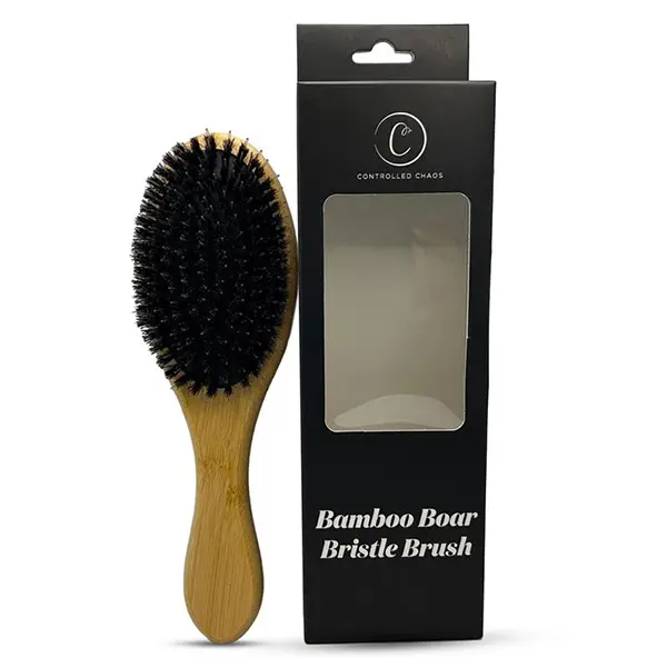 Controlled Chaos Boar Bristle + Nylon Bristle Hair Brush with Wooden Bamboo Handle - Detangling Hairbrush for Women, Smoothing & Styling Tool for Any Hair Type, Eco-Friendly Daily Haircare Gift, Boar Bristle Brush