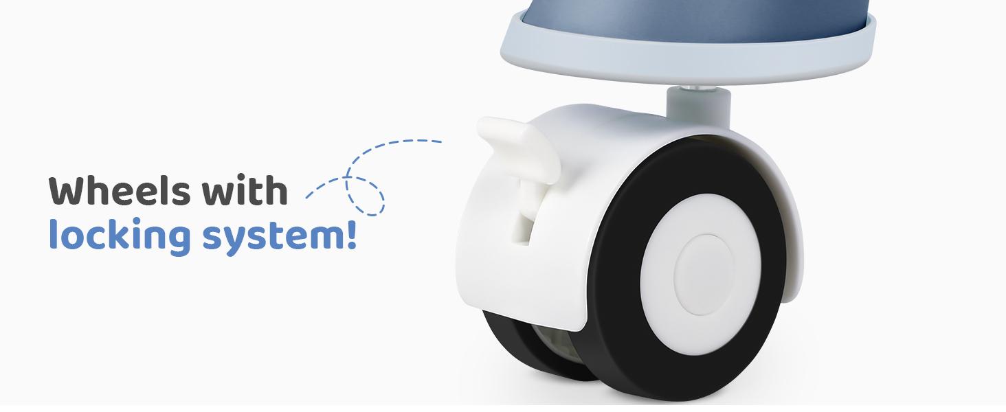 (With Wheels)High Chair For Children's,Multifunctional 3 in 1 Adjustable High Chair with Removable 3-Position Adjustable Tray, Stability Structure & 3-Point Safety Harness,Dining Room Furniture