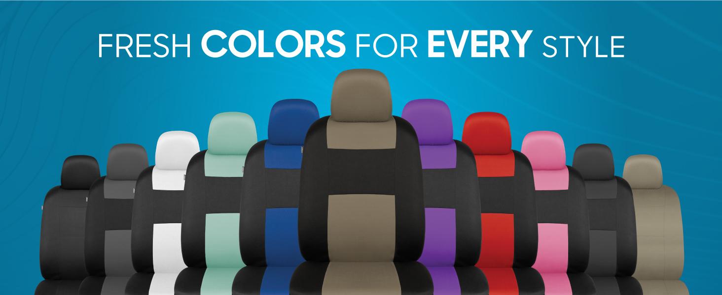 BDK PolyPro Car Seat Covers Full Set – Front and Rear Split Bench Seat Covers for Cars, Easy to Install Car Seat Cover Set, Car Accessories for Auto Trucks Van SUV
