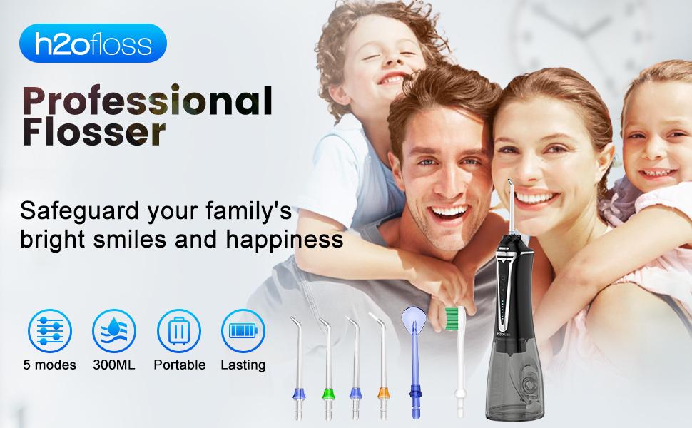 h2ofloss Water Dental Flosser TikTokShopBlackFriday -5 Modes Portable Oral Irrigator Braces Rechargeable & IPX7 Waterproof Teeth Cleaner for Home Travel P11 Black bundle sets holiday value pack stock up h2ofloss Water Dental Flosser TikTokShopBlackFriday -5 Modes Portable Oral Irrigator Braces Rechargeable & IPX7 Waterproof Teeth Cleaner for Home Travel P11 Black bundle sets holiday value pack stock up
