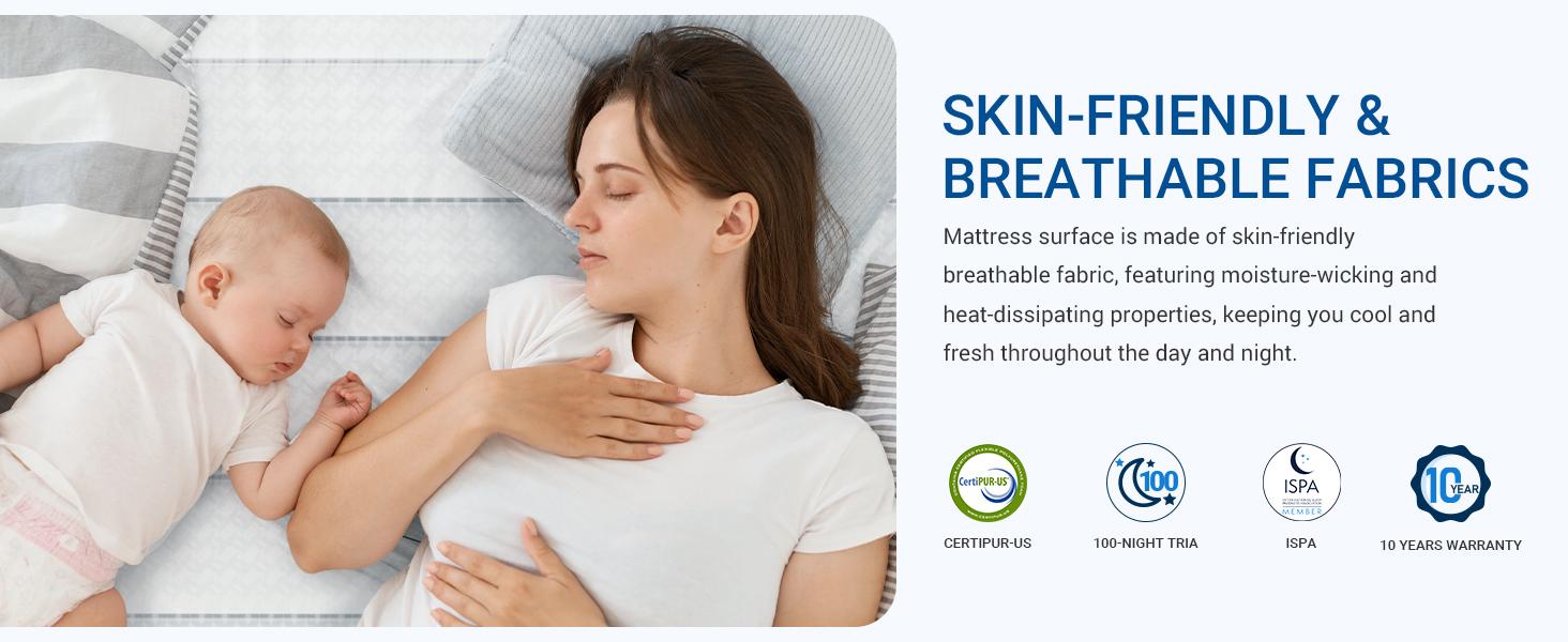 Avenco Snug Memory Foam Mattress with SmartS Coil Springs Flippable Double-Sided Sleep AirBreeze Cover 6/8/10/12/14 Inch Medium Foam for Cool Sleep Twin Full Queen King Sizes