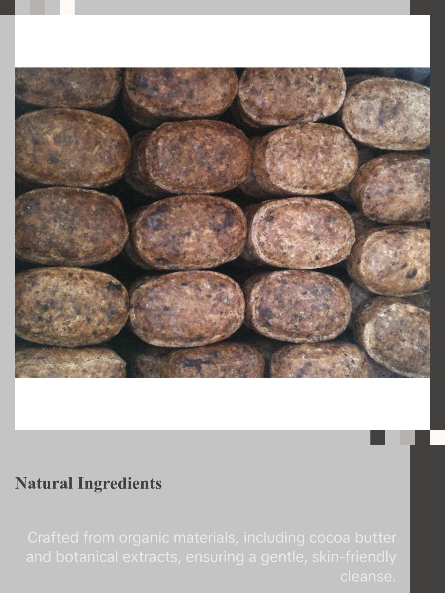 Cocoa Butter Black Soap - All Natural and Organic Raw African Black Soap made with raw cocoa butter for deep cleanse bath and gorgeous skin