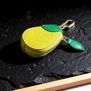 Mini Fruit Series Coin Pouch Keychain AirTag Holder Jewelry Pouch Bag-in-Bag Design Portable for Women Gift
