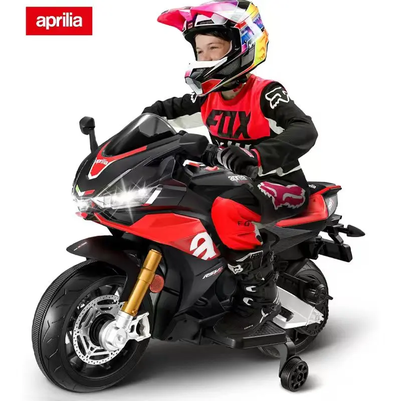 12v Kids Ride on Motorcycle, Aprilia Electric Kids Moped, Battery Powered Motorcycle for 3 Years Old, Ride On Wheels Ride On Machine