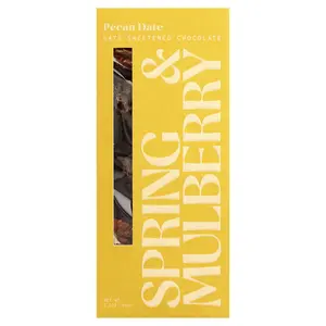 Spring & Mulberry Date-Sweetened Chocolate, Pecan Date, 2.1 oz (60 g)
