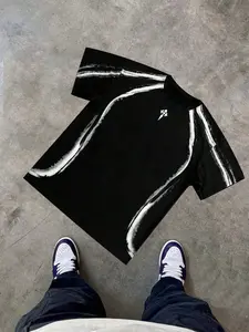 Men's Oversized Brushstroke Dagger Graphic T-Shirt, Dark Streetwear Tee, Edgy Street Style Fashion, Ideal for Layering with Jackets & Sneakers, Perfect for Streetwear Lovers