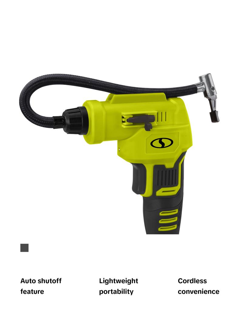 Auto Joe Cordless Portable Air Compressor Kit | W/ 1.3-Ah Battery, Nozzle Accessories, and Storage Bag 24V-AJC-MAX