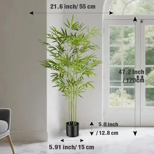 Tall Artificial Bamboo Plant 4/5/6 Ft, Maintenance-Free Indoor Green Decoration