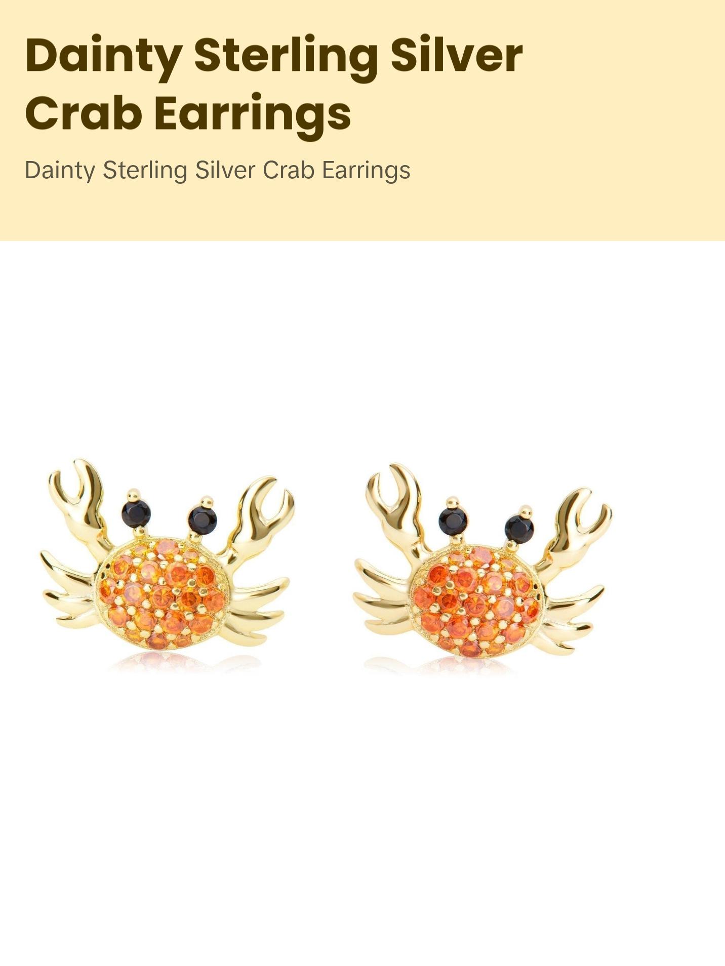 Sterling Silver Crab Earrings