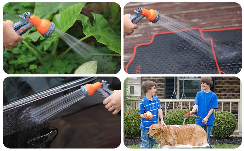 GARVEE Garden Hose Reel, 1/2 in x 100 ft Wall Mounted Retractable Water Hose Reel with 9 Function Sprayer Nozzle, Any Length Lock, 180° Swivel Bracket, Automatic Rewind and Slow Return System GARVEE Garden Hose Reel, 1/2 in x 100 ft Wall Mounted Retractable Water Hose Reel with 9 Function Sprayer Nozzle, Any Length Lock, 180° Swivel Bracket, Automatic Rewind and Slow Return System