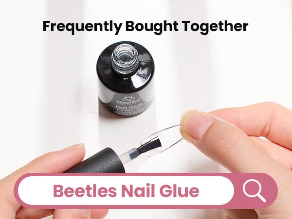 Beetles Gel Nail Tips Pre-Shaped Fake Nails Gelly Tips Clear Press on Nail Tips Full Cover False Nails Gift for Girls Women Gelly Tips Home DIY Nail Salon